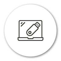 icono de computadora y usb | programa | software | Payroll Process Outsourcing (PPO)